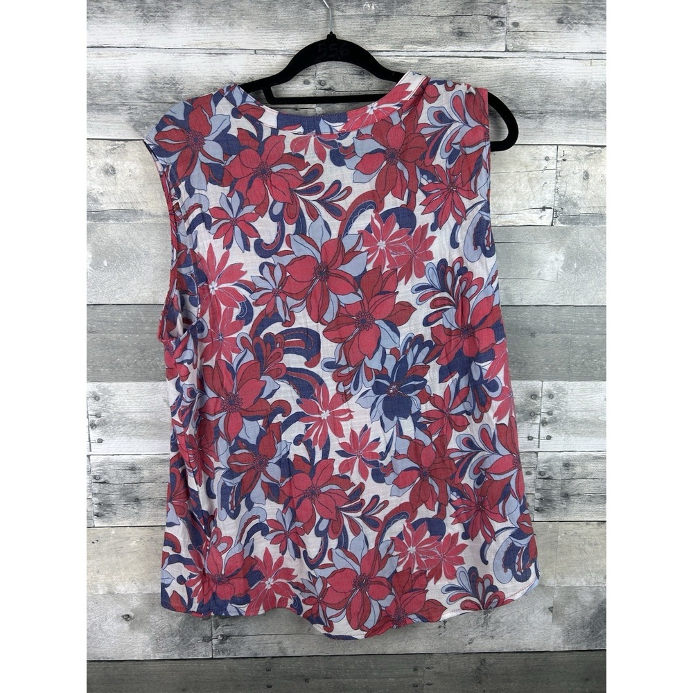 Como Vintage Women's XXL Sleeveless Floral Blouse